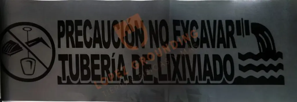 Cinta precaución lixiviado