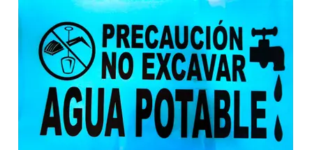 Cinta de señalización para lineas subterraneas agua potable