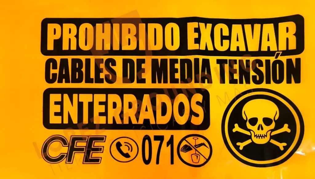 Cinta de señalización de lineas subterraneas CFE 