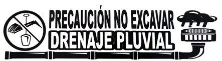 Cinta de señalizacion de Drenaje Pluvial 15 cm de ancho precio por metro